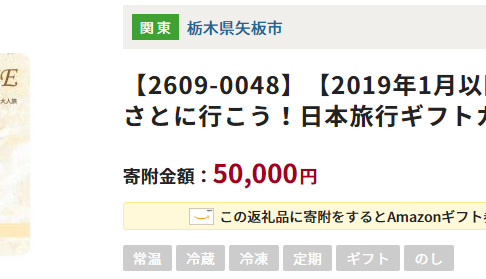 【ふるさと納税】 日本旅行ギフトカード50%還元